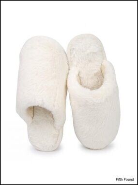 Women's Fuzzy Faux Fur Warm Cozy Slip-On House Slippers